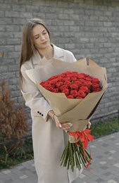 Красная роза 60см одн 51шт 149228